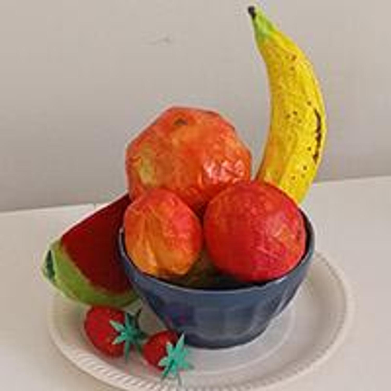 corbeille de fruits en papier mâche